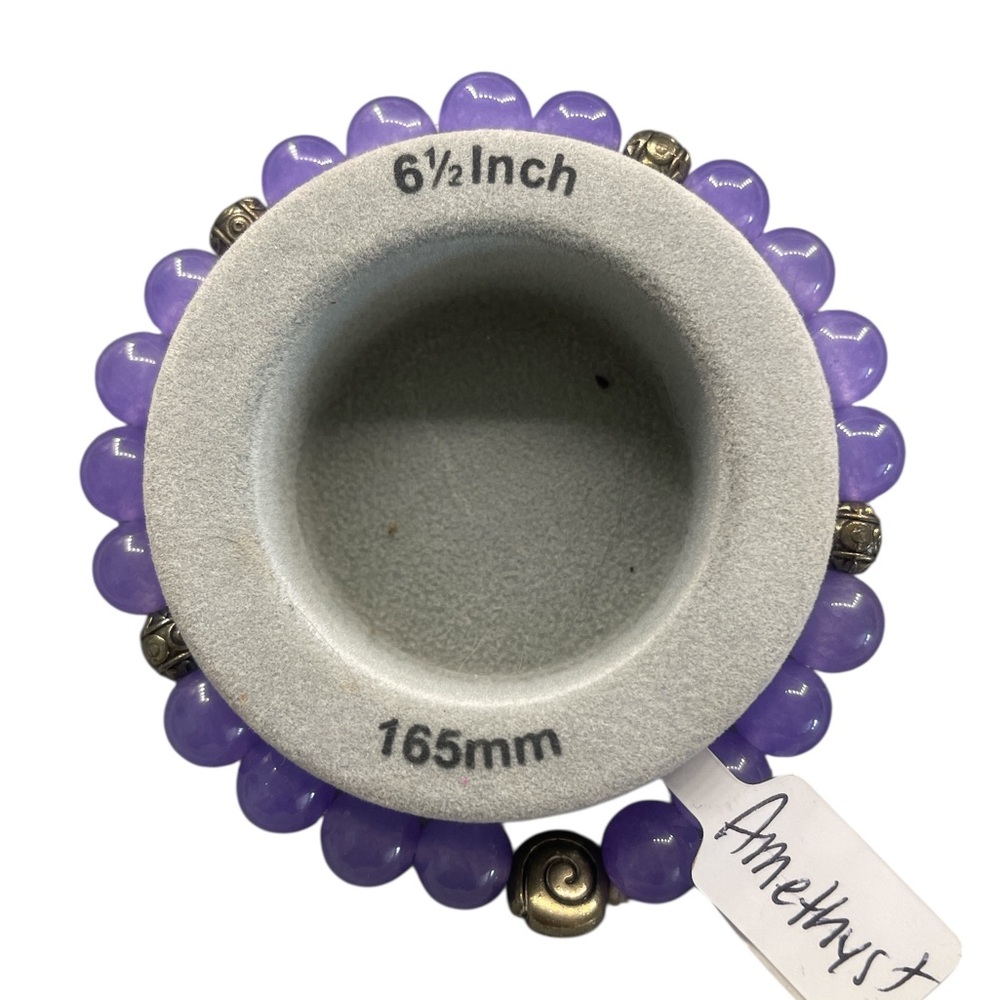 Amethyst, Lilac, purple gemstone bracelet - Picture 6 of 7
